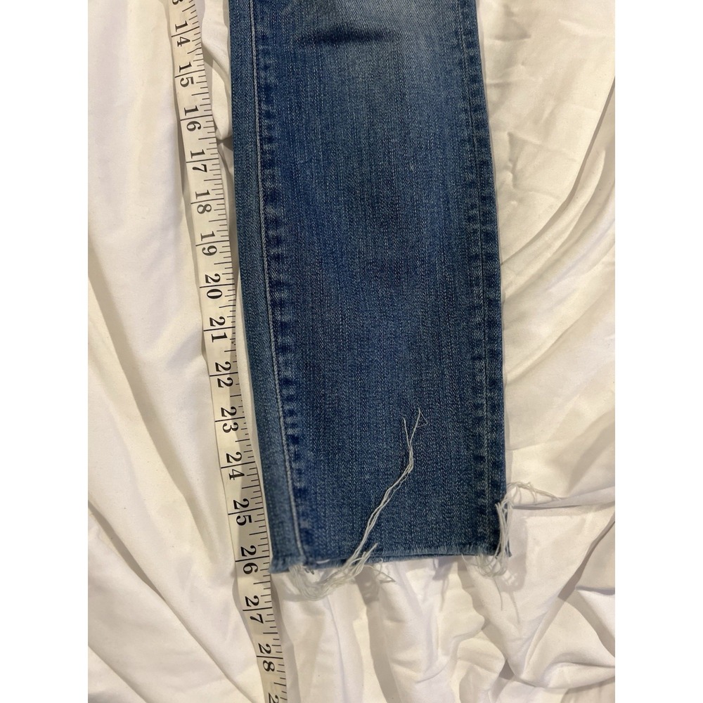 Mother Women's Blue Jeans Size 25 The Looked Ankle Fray Birds Of Paradise - Picture 2 of 15